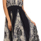 Sakkas Jaya Sleeveless Adjustable Tea Length Tube Top Embroidered Tie Dye Dress