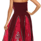 Sakkas Jaya Sleeveless Adjustable Tea Length Tube Top Embroidered Tie Dye Dress