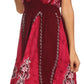 Sakkas Jaya Sleeveless Adjustable Tea Length Tube Top Embroidered Tie Dye Dress