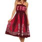Sakkas Jaya Sleeveless Adjustable Tea Length Tube Top Embroidered Tie Dye Dress
