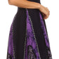 Sakkas Jaya Sleeveless Adjustable Tea Length Tube Top Embroidered Tie Dye Dress