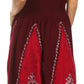 Sakkas Jaya Sleeveless Adjustable Tea Length Tube Top Embroidered Tie Dye Dress