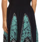 Sakkas Jaya Sleeveless Adjustable Tea Length Tube Top Embroidered Tie Dye Dress