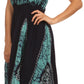 Sakkas Jaya Sleeveless Adjustable Tea Length Tube Top Embroidered Tie Dye Dress