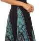 Sakkas Jaya Sleeveless Adjustable Tea Length Tube Top Embroidered Tie Dye Dress