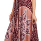 Sakkas Shana Batik Embroidered Handkerchief Hem Adjustable Halter Dress