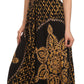 Sakkas Shana Batik Embroidered Handkerchief Hem Adjustable Halter Dress
