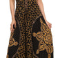 Sakkas Shana Batik Embroidered Handkerchief Hem Adjustable Halter Dress