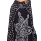 Sakkas Shana Batik Embroidered Handkerchief Hem Adjustable Halter Dress