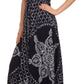 Sakkas Shana Batik Embroidered Handkerchief Hem Adjustable Halter Dress