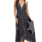 Sakkas Shana Batik Embroidered Handkerchief Hem Adjustable Halter Dress