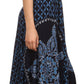 Sakkas Shana Batik Embroidered Handkerchief Hem Adjustable Halter Dress