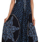 Sakkas Shana Batik Embroidered Handkerchief Hem Adjustable Halter Dress