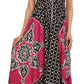 Sakkas Shana Batik Embroidered Handkerchief Hem Adjustable Halter Dress