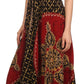 Sakkas Shana Batik Embroidered Handkerchief Hem Adjustable Halter Dress