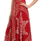 Sakkas Shana Batik Embroidered Handkerchief Hem Adjustable Halter Dress