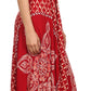 Sakkas Shana Batik Embroidered Handkerchief Hem Adjustable Halter Dress
