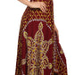 Sakkas Shana Batik Embroidered Handkerchief Hem Adjustable Halter Dress