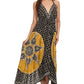 Sakkas Shana Batik Embroidered Handkerchief Hem Adjustable Halter Dress