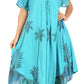 Sakkas Kai Palm Tree Caftan Tank Dress / Cover Up