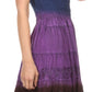 Sakkas Balayga Ombre Tie Dye Batik Adjustable Ruffle Tank Top Sleeveless Dress