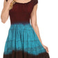 Sakkas Balayga Ombre Tie Dye Batik Adjustable Ruffle Tank Top Sleeveless Dress