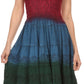 Sakkas Balayga Ombre Tie Dye Batik Adjustable Ruffle Tank Top Sleeveless Dress