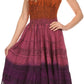 Sakkas Balayga Ombre Tie Dye Batik Adjustable Ruffle Tank Top Sleeveless Dress