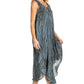 Sakkas Kara Long Draped Sleeveless Marbled Caftan Dress / Cover Up