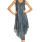 Sakkas Kara Long Draped Sleeveless Marbled Caftan Dress / Cover Up
