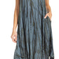 Sakkas Kara Long Draped Sleeveless Marbled Caftan Dress / Cover Up