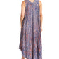 Sakkas Kara Long Draped Sleeveless Marbled Caftan Dress / Cover Up