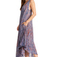 Sakkas Kara Long Draped Sleeveless Marbled Caftan Dress / Cover Up
