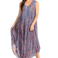 Sakkas Kara Long Draped Sleeveless Marbled Caftan Dress / Cover Up