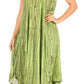 Sakkas Kara Long Draped Sleeveless Marbled Caftan Dress / Cover Up
