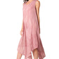 Sakkas Kara Long Draped Sleeveless Marbled Caftan Dress / Cover Up