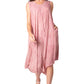 Sakkas Kara Long Draped Sleeveless Marbled Caftan Dress / Cover Up