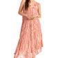 Sakkas Kara Long Draped Sleeveless Marbled Caftan Dress / Cover Up