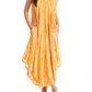 Sakkas Kara Long Draped Sleeveless Marbled Caftan Dress / Cover Up