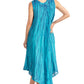 Sakkas Kara Long Draped Sleeveless Marbled Caftan Dress / Cover Up