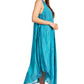 Sakkas Kara Long Draped Sleeveless Marbled Caftan Dress / Cover Up
