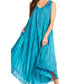 Sakkas Kara Long Draped Sleeveless Marbled Caftan Dress / Cover Up
