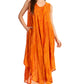 Sakkas Kara Long Draped Sleeveless Marbled Caftan Dress / Cover Up