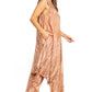 Sakkas Kara Long Draped Sleeveless Marbled Caftan Dress / Cover Up