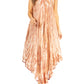 Sakkas Kara Long Draped Sleeveless Marbled Caftan Dress / Cover Up
