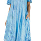 Sakkas Faye Cap Sleeved Cotton Caftan Cover Up Dress
