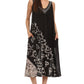 Sakkas Addilyn Embroidered Tank Top Split Neck Dress / Cover Up