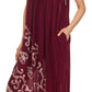 Sakkas Addilyn Embroidered Tank Top Split Neck Dress / Cover Up