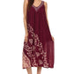 Sakkas Addilyn Embroidered Tank Top Split Neck Dress / Cover Up