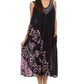 Sakkas Addilyn Embroidered Tank Top Split Neck Dress / Cover Up